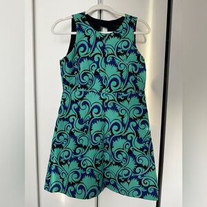J. Crew A Line Dress in Blue and Green Swirl